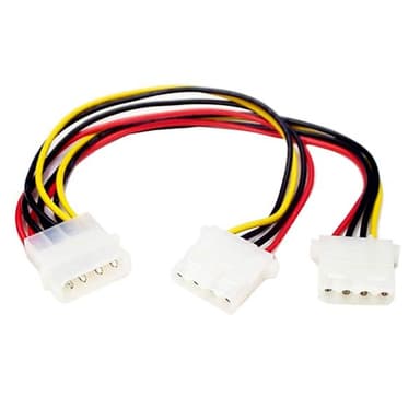 StarTech.com LP4 to 2x LP4 Power Y Splitter Cable M/F view 1