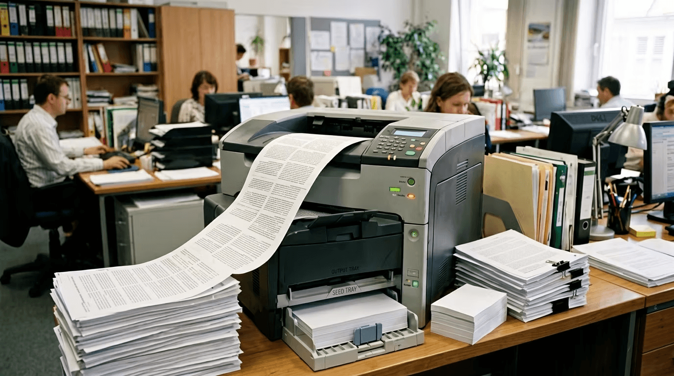 Team collaborating in a modern office environment