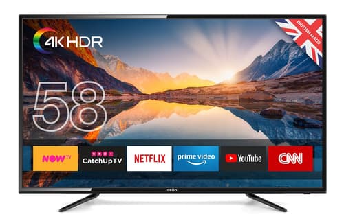 Cello C58SFS4K TV 147.3 cm (58") 4K Ultra HD Smart TV Wi-Fi Black 200 cd/m²