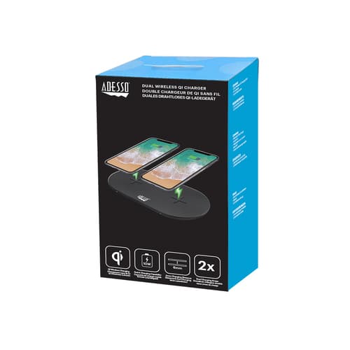 Adesso AUH-1040 mobile device charger Headset, Smartphone, Smartwatch Black USB Wireless charging Fast charging Indoor