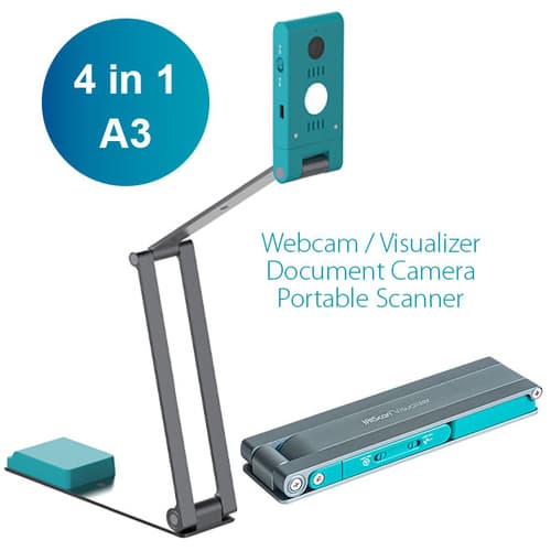 I.R.I.S. IRIScan Visualizer 7 Overhead scanner 4160 x 3120 DPI A3 Arctic blue, Silver