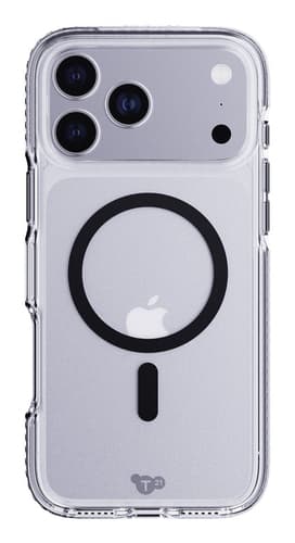 Tech21 EVOCRYSTAL MAGSAFE mobile phone case 17.5 cm (6.9") Cover Transparent, Black