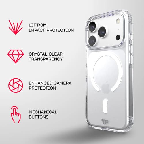 Tech21 EvoLite Clear MagSafe mobile phone case 16 cm (6.3") Cover Transparent