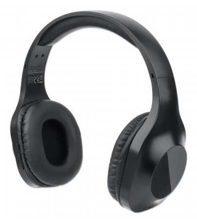 Manhattan Bluetooth On-Ear Headset, Microphone, Integrated Controls, 6 hour usage time, Max Range 10m, 3.5mm Aux port, Bluetooth v5.0 + EDR, USB-A charging cable included, Three Year Warranty