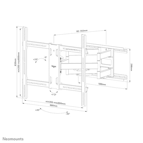 Neomounts WL40S-950BL18 Heavy duty wall mount 55-110" - full motion