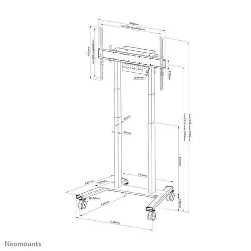 Neomounts FL55-875WH1 TV trolley 55-100" - motorised - TÜV