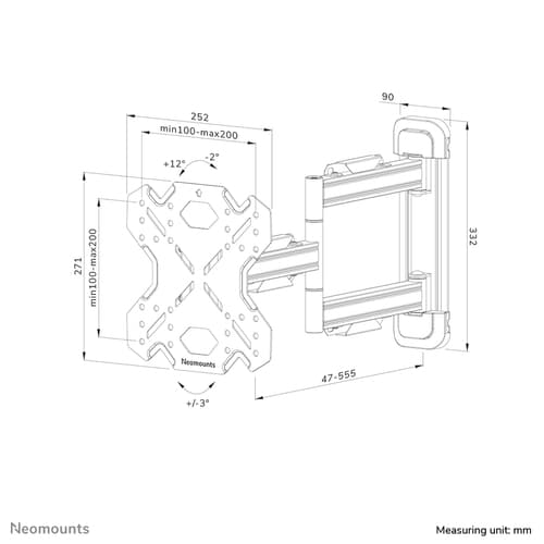 Neomounts WL40S-850BL12 TV mount wall 32-55" - full motion - fast installation