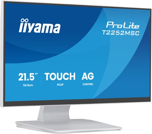 iiyama ProLite T2252MSC-W2AG computer monitor 54.6 cm (21.5") 1920 x 1080 pixels Full HD LCD Touchscreen White