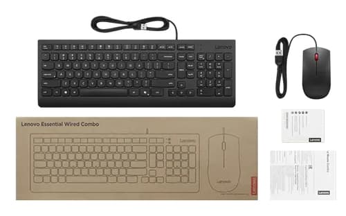 Lenovo 4X31R64425 keyboard Mouse included Home/Office USB Norwegian Black