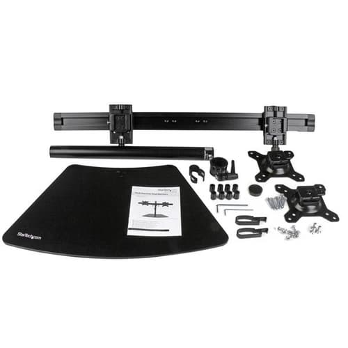 StarTech.com Dual-Monitor Stand - Horizontal - Black - For up to 24" (17.6lb/8kg) Displays
