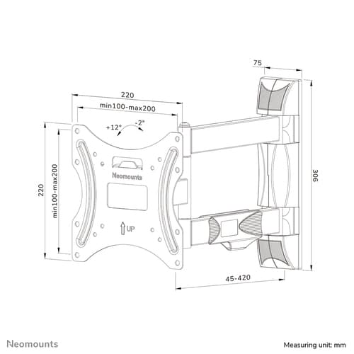 Neomounts WL40-550BL12 TV mount wall 32-55" - full motion - easy install
