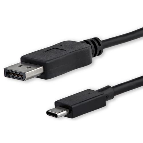 StarTech.com 3.3ft (1m) USB C to DisplayPort 1.2 Cable 4K 60Hz - USB-C to DisplayPort Adapter Cable - HBR2 - USB Type-C DP Alt Mode to DP Monitor Video Cable - Works with Thunderbolt - Black