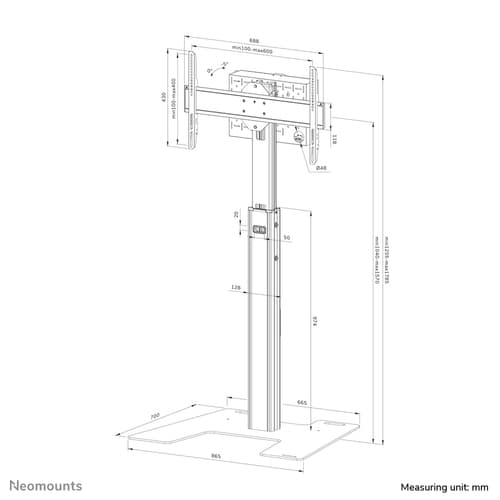 Neomounts FL45S-825BL1 TV floor stand 37-75" - TÜV