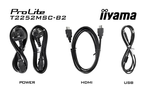 iiyama ProLite T2252MSC-B2 computer monitor 54.6 cm (21.5") 1920 x 1080 pixels Full HD LCD Touchscreen Black