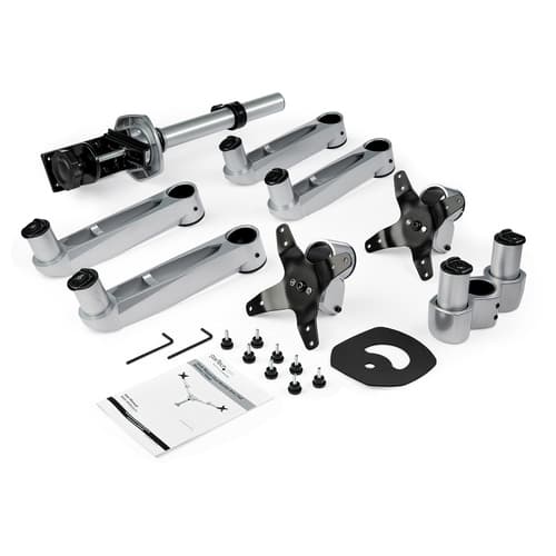 StarTech.com Desk Mount Dual Monitor Arm - Premium Articulating Monitor Arm - up to 27" (17.6lb/8kg) VESA Mount Displays - Height Adjustable Monitor Mount - Rotate/Tilt/Swivel - Clamp/Grommet - Silver - TAA
