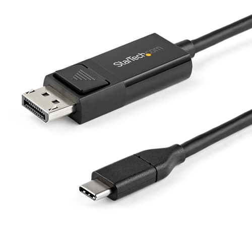 StarTech.com 6.6ft (2m) USB C to DisplayPort 1.2 Cable 4K 60Hz - Bidirectional DP to USB-C or USB-C to DP Reversible Video Adapter Cable - HBR2/HDR - USB Type C/Thunderbolt Monitor Cable