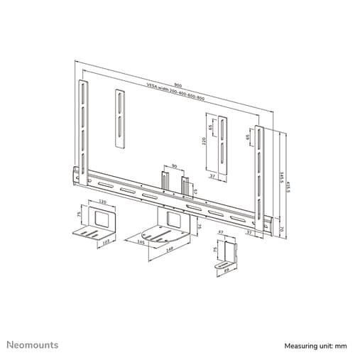Neomounts AV50-500BL PTZ/UC camera shelf kit 43-110" - VESA - max 5 kg - universal