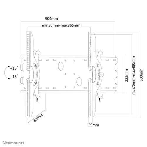 Neomounts PLASMA-W200BLACK TV mount wall 37-85" - tiltable