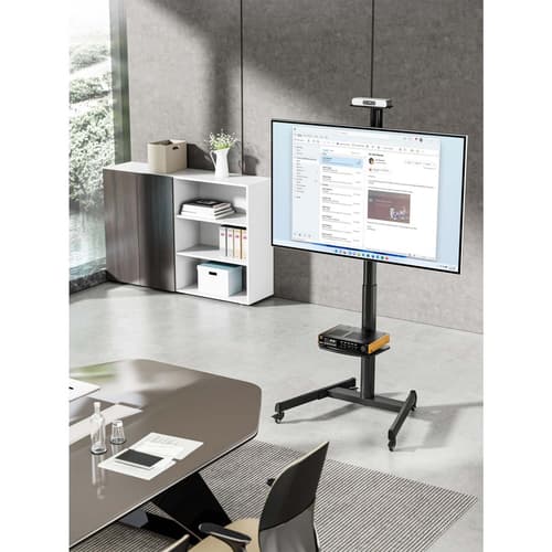 Manhattan Trolley Mount Stand for TV & Monitors (crank handle height adjust), For screens: 37" to 65", VESA compatibility: all between 200x200 to 600x400mm -check the dimensions of the four mounting holes on back of screen to ensure it fits, Max 70kg,1120 to 1570mm