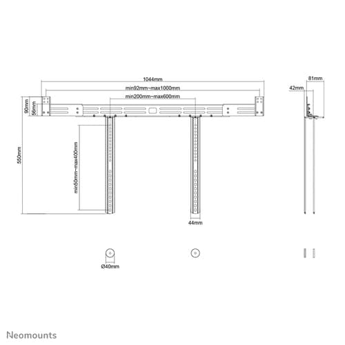 Neomounts AWL29-750BL1 Videobar/soundbar holder VESA - max 10 kg - universal
