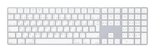 Apple Magic w/ Numeric Keypad keyboard Universal Bluetooth QWERTY Arabic Silver, White