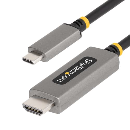 StarTech.com 6.6ft (2m) USB-C to HDMI Adapter Cable, 8K 60Hz, 4K 144Hz, HDR10, USB Type-C to HDMI 2.1 Video Converter Cable, USB-C DP Alt Mode/USB4/Thunderbolt Compatible - USB-C Laptop to HDMI