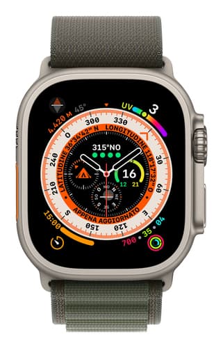 Apple Watch Ultra OLED 49 mm Digital 410 x 502 pixels Touchscreen 4G Titanium Wi-Fi GPS (satellite)